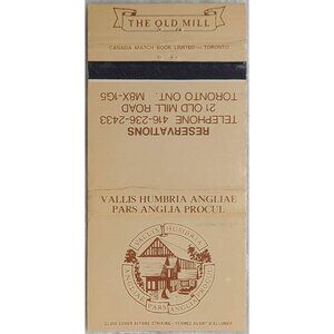 Vintage Matchbook Cover The Old Mill Toronto ON Ontario Canada